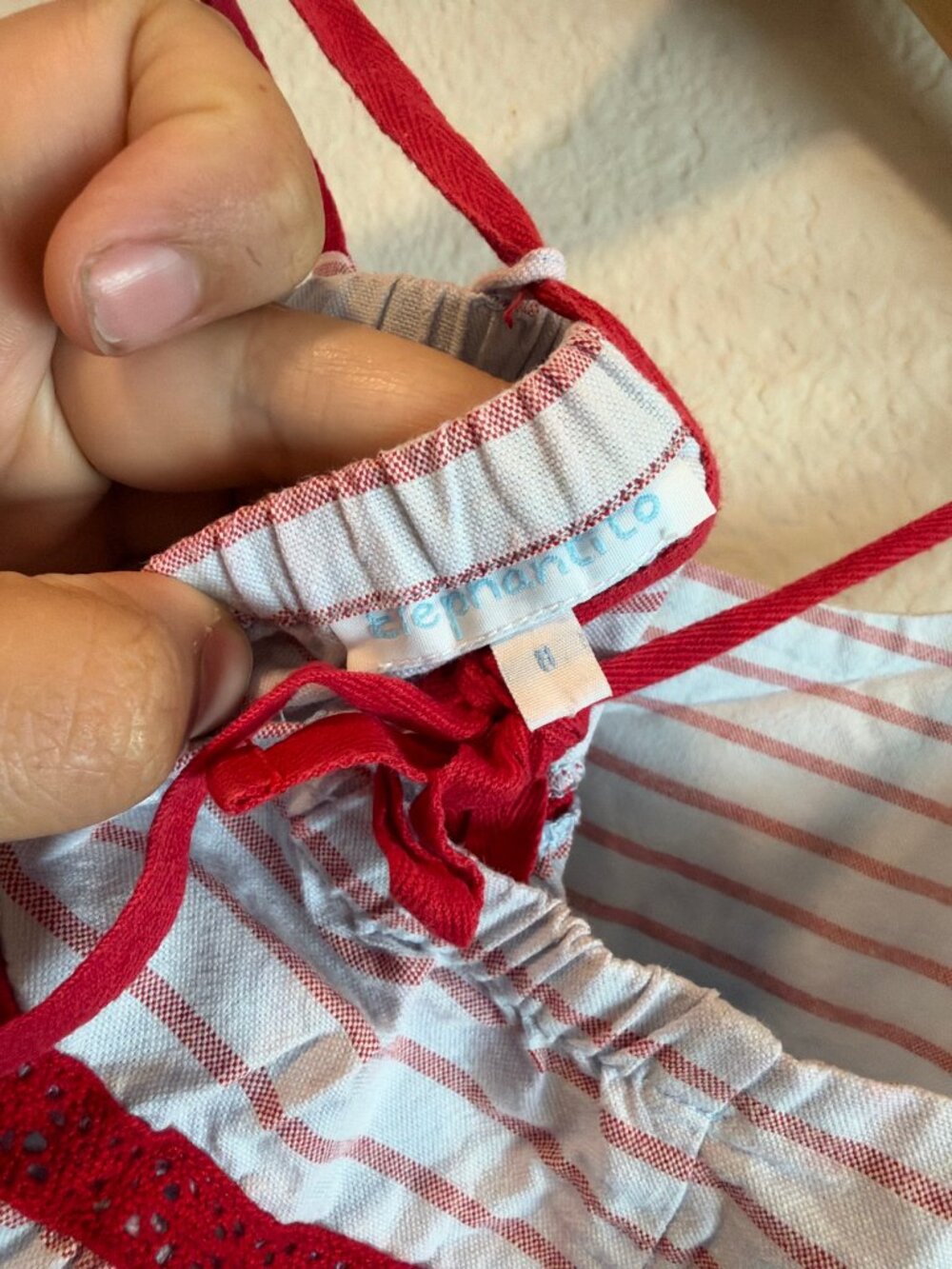 Elephantito Red Stripe Tiered Sundress 8 - Picture 3 of 3